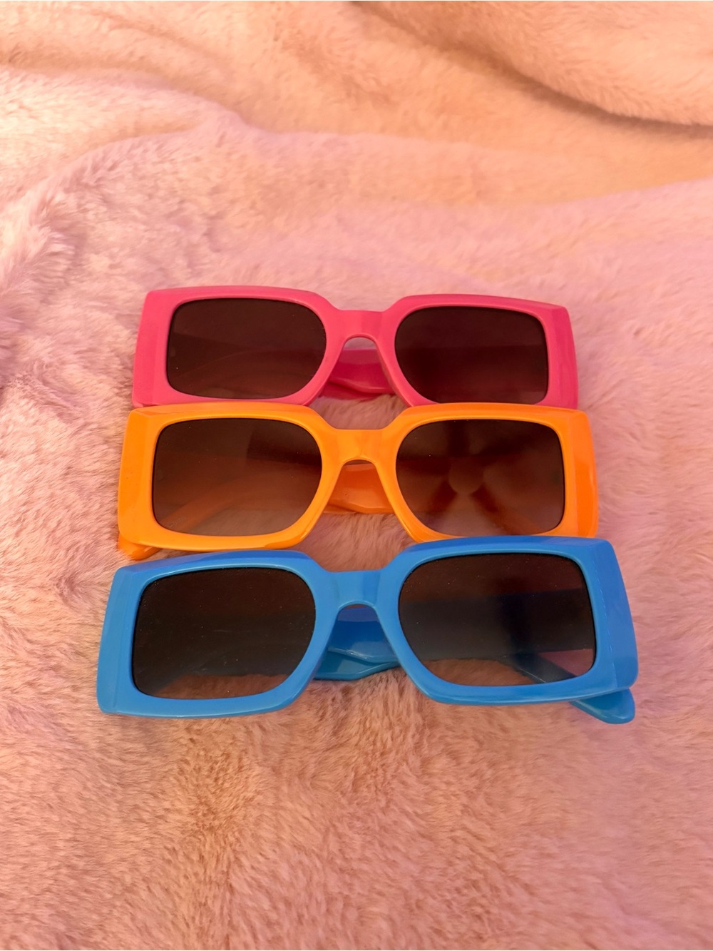 3 pack party sunglasses (pink, orange, blue)